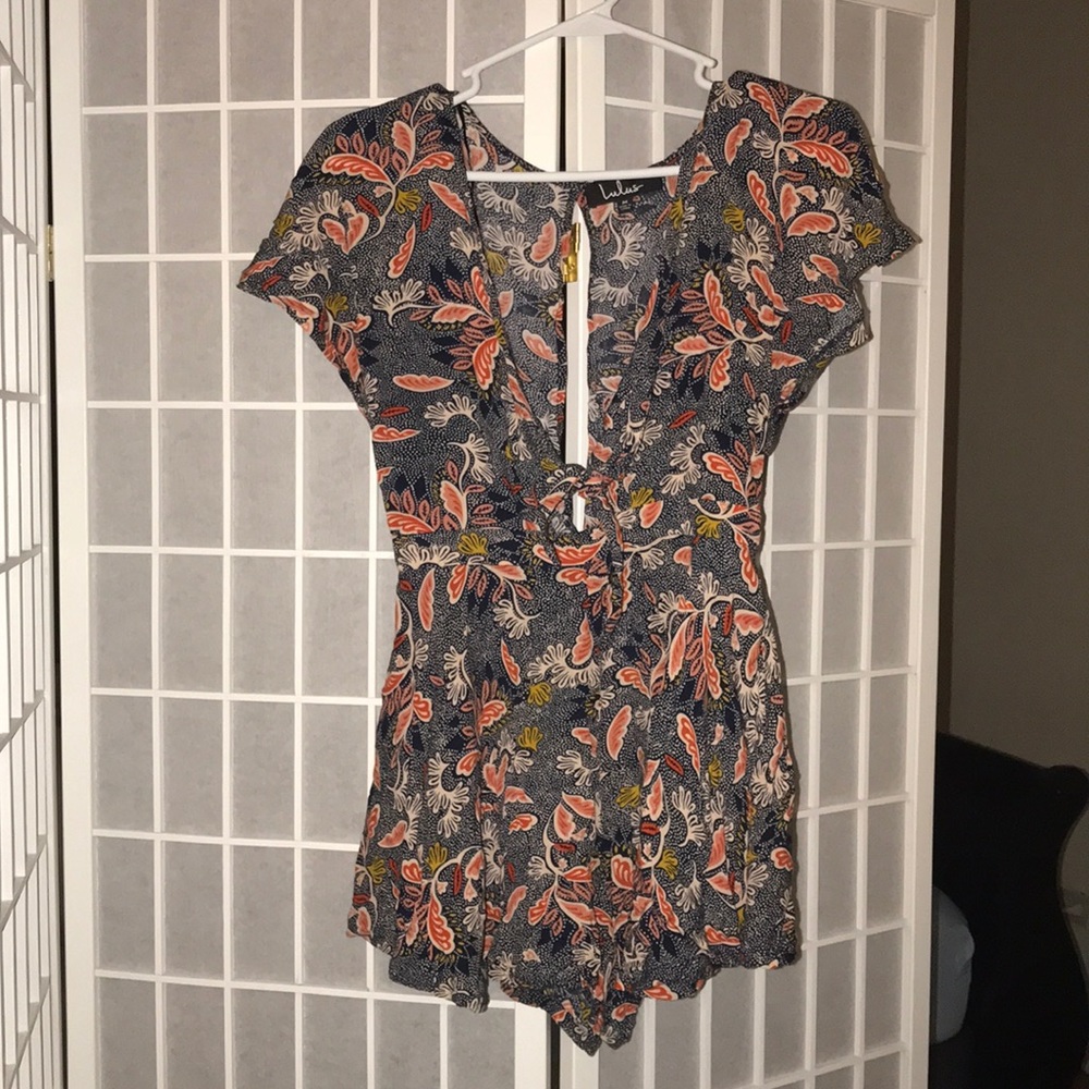 Tie front and open back lulus romper